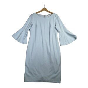 New Calvin Klein Bell Sleeve Dress size 12 Light Blue‎ AS IS